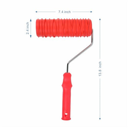 Hanroy 8'' Texture Paint Roller for Wall, Rubber Pattern Paint Roller - color: 2018T
