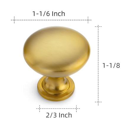 Ravinte Gold Cabinet Knobs, Zinc Knobs Drawer Pulls, 5 Pack - color: Brushed Brass