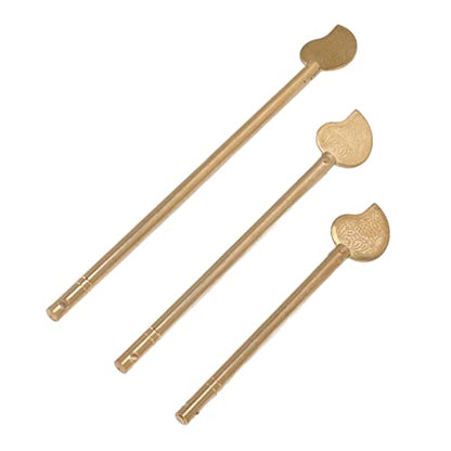 Fdit 3PCS Chinese Leaf Bolt Locking Pin, Cabinet Key Leaf Shaped Retro Cabinet Locking Pin Brass for Home Furniture