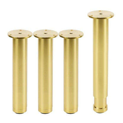 4 Pcs Gold Straight Furniture Legs Replacement - color: Gold, size: 8 inch