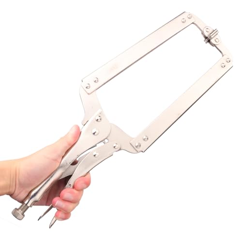 4 Pack 18 Inch C-Clamp Locking Pliers with Swivel Pads, Heavy Duty, Adjustable Vise Grip C Clamps for Woodworking and Home Improvement - size: 4 Pack 18 Inch