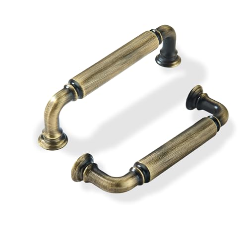 khtumeware 2-Pack Antique English Brass Heavy-Duty Solid Cabinet Pulls 3-1/2 Inch(89mm) Hole Center Drawer Pulls Cabinet Hardware Suitable for Kitchen Cabinets Bathrooms - color: Antique English Brass, size: 3-1/2 Inch(89mm)Hole Center