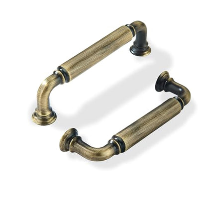khtumeware 2-Pack Antique English Brass Heavy-Duty Solid Cabinet Pulls 3-1/2 Inch(89mm) Hole Center Drawer Pulls Cabinet Hardware Suitable for Kitchen Cabinets Bathrooms - color: Antique English Brass, size: 3-1/2 Inch(89mm)Hole Center