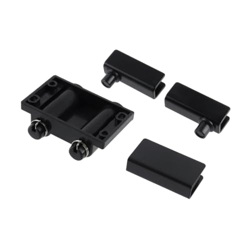 Glass Door Pivot Hinge Glass Door Magnetic Catch with Clamp Set - color: Black