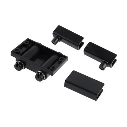Glass Door Pivot Hinge Glass Door Magnetic Catch with Clamp Set - color: Black