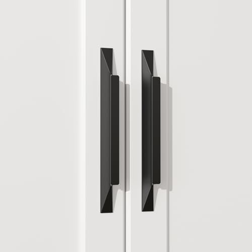 Goldenwarm 25 Pack Black Cabinet Handles, 3-3/4" Hole Center Finger Pulls - color: Black, size: 3-3/4in Hole Centers