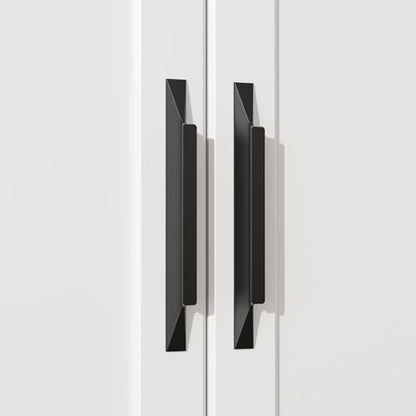 Goldenwarm 10 Pack Black Cabinet Handles, 3-3/4" Hole Center Finger Pulls - color: Black, size: 3-3/4in Hole Centers