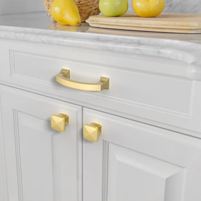 Asidrama 10 Pack 3 Inch(76mm) Brushed Gold Kitchen Cabinet Handles, Cabinet Pulls Kitchen Cabinet Hardware for Cupboard Drawer Pulls - color: Brushed Gold, size: 3" Hole Center, style: 10 Pack
