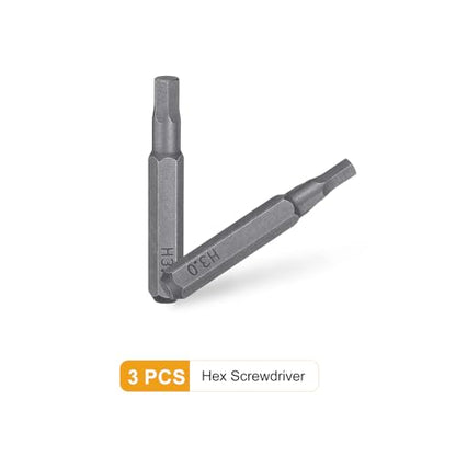 HARFINGTON 3pcs H3.0 Hex Screwdriver Bit 5/32" Hex Shank 28mm Length - size: H3.0