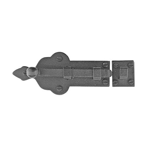 Renovators Supply Manufacturing Slide Bolt Latch 3 3/4 in. Black Wrought Iron Ball Tip Style Slide Bolt with Mounting Hardware Pack of 2 - size: Pack of 2, style: 3.75 inch - Ball Tip