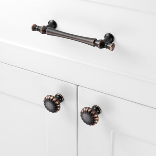 Round Oil Rubbed Bronze Cabinet Knobs 1-1/4 Inch 10 Pack K2408 - color: Oil Rubbed Bronze, size: Knob A-10 Pcs