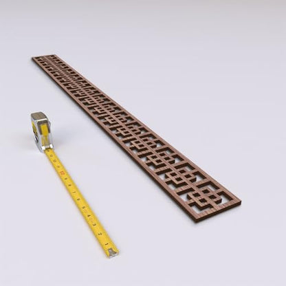 46 3/8"W x 4"H x 3/8"T Cambridge Fretwork Moulding, Walnut - color: Walnut, size: 4-in. H x 0.375-in. T