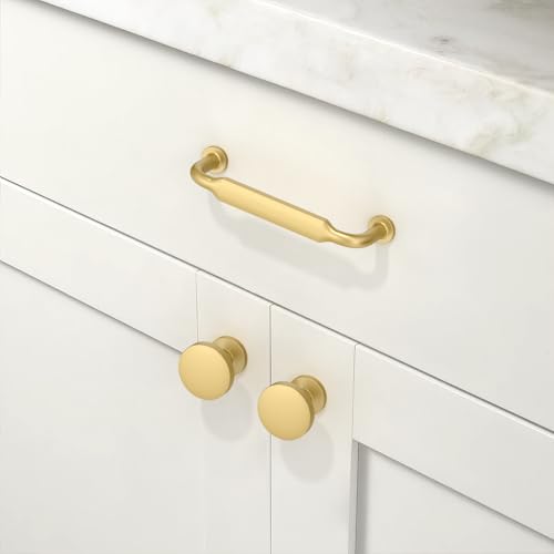 10 Pack Brushed Gold Cabinet Pulls 4 Inch(102mm) Kitchen Cabinet Handles Cabinet Hardware for Drawer Pulls - color: Brushed Gold, size: 4" Hole Center
