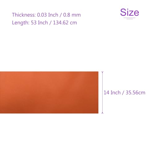DMiotech 1 Pack 14 Inch x 53 Inch Faux Leather Sheet Furniture Cover Napa Skin Orange PU Leather Roll for Handmade DIY Craft Projects - color: Orange