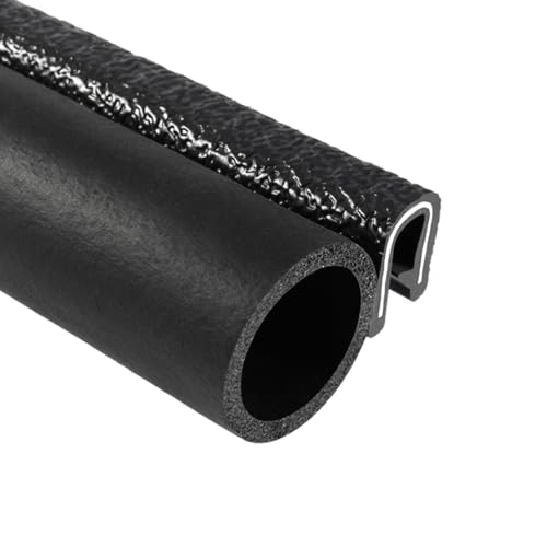 TRIM-LOK Trim Seal, Edge Trim with Side Bulb, Fits 0.375-Inch Bulb, 1/16-Inch Edge, 3/8-Inch Leg, 100-Foot Length, Black Pebble Finish, Flexible PVC Plastic Trim with EPDM Rubber Weather Stripping - style: 0.375" Bulb, 1/16" Edge, 3/8" Leg, 100 Feet