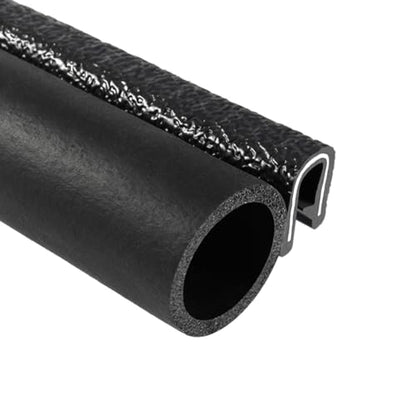 TRIM-LOK Trim Seal, Edge Trim with Side Bulb, Fits 0.375-Inch Bulb, 1/16-Inch Edge, 3/8-Inch Leg, 100-Foot Length, Black Pebble Finish, Flexible PVC Plastic Trim with EPDM Rubber Weather Stripping - style: 0.375" Bulb, 1/16" Edge, 3/8" Leg, 100 Feet