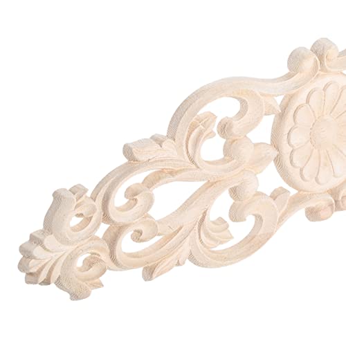 2Pcs Wood Carved Appliques Furniture Wooden Carving Onlays Long Decals - size: 2-Pack