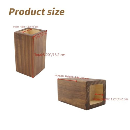 Retro Red Cuboid Pine Wooden Square Holes Furniture Riser 4Pcs - color: Retro Red, size: In dia 1.97"/H 3.94"