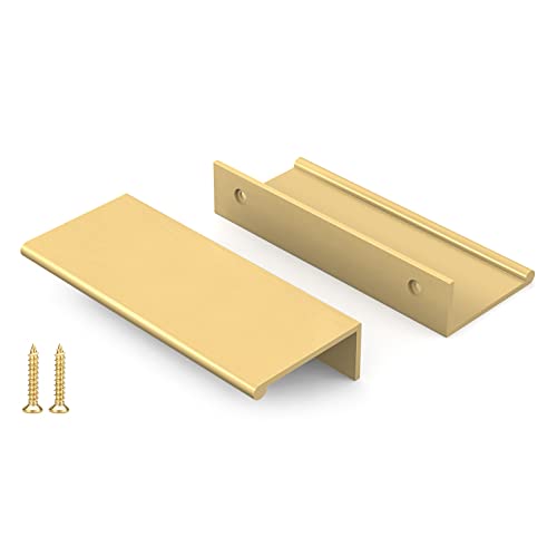 Peaha 25 Pack Kitchen Cabinet Handles 3" Matte Gold Pulls Edge Pulls - color: Matte Gold, size: Hole Centers:3in(76mm)