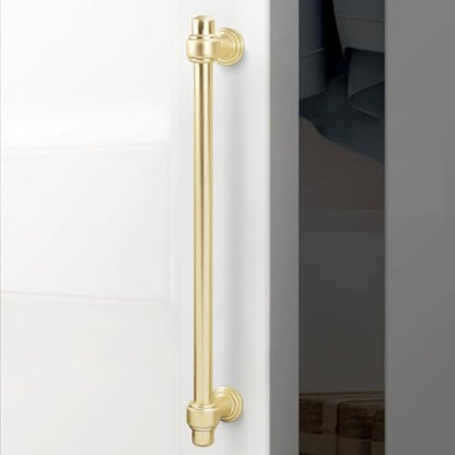 10 Pack 7-1/2 Inch Kitchen Cabinet Handles Brushed Brass Cabinet Pulls Zinc Alloy Drawer Pulls Solid Kitchen Hardware - color: Brushed Brass, size: 7-1/2'' Hole Center(192mm)