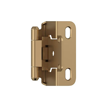 Amerock 1 Pair 1/2" Overlay Champagne Bronze Partial Wrap Cabinet Hinge - color: Champagne Bronze, size: 1/2 Inch (13 mm) Overlay