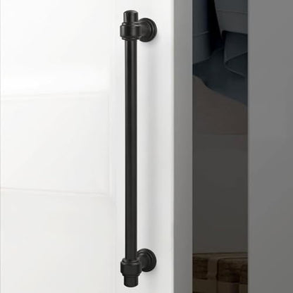 10 Pack 12-3/5 Inch(320mm) Kitchen Cabinet Handles Matte Black Cabinet Pulls Zinc Alloy Drawer Pulls Solid Kitchen Hardware - color: Matte Black, size: 12-3/5'' Hole Center(320mm)