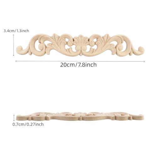 Wood Carved Onlays Appliques (Style3,4 pcs) - style: Style3,4 pcs