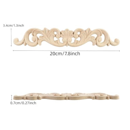 Wood Carved Onlays Appliques (Style3,4 pcs) - style: Style3,4 pcs