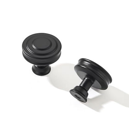 khtumeware 10 Pack 1-1/4 Inch(32mm) Matte Black Round Cabinet Knobs Heavy Duty Soild Cabinet Knobs Kitchen Cabinet Hardware for Cupboard Drawer Handles - color: Matte Black, size: 1-1/4"(32mm)Diameter