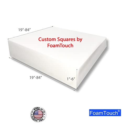 FoamTouch Upholstery Foam Cushion High Density 5'' Height x 23'' Width x 23'' Length Made in USA - size: 5x23x23