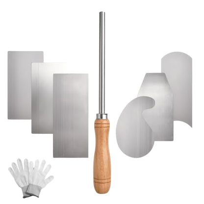 Cabinet Scraper Burnisher Card Scraper Burnisher and 7 Pcs Cabinet Set for Woodworking Card Woodworking Burnishing Tool for Woodworking，Tool for Precision and Fine Finishes
