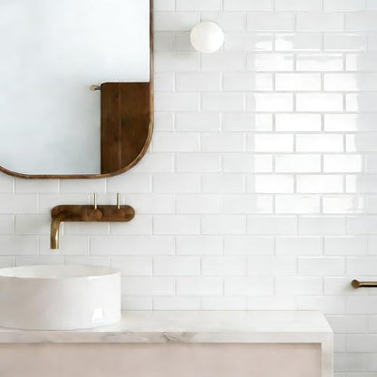 Art3d Subway Design Wall Tile, Peel and Stick Backsplash, 10-Pack, White - color: White