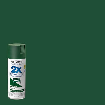Rust-Oleum Painter's Touch 2X Spray Paint, Semi-Gloss Hunter Green - color: Semi-Gloss Hunter Green, size: 12 Ounce (Pack of 6)
