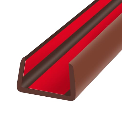 Rubber Edge Trim, 1-1/8" Self Adhesive Flexible U Channel Edge Protecter for Plywood, Tables, Desks, Cabinets, Counter Top, Wide U Shaped Edge Trim, Edge Banding, Brown Color, 20Ft - color: Brown, size: Fit 1-1/8" - L20'