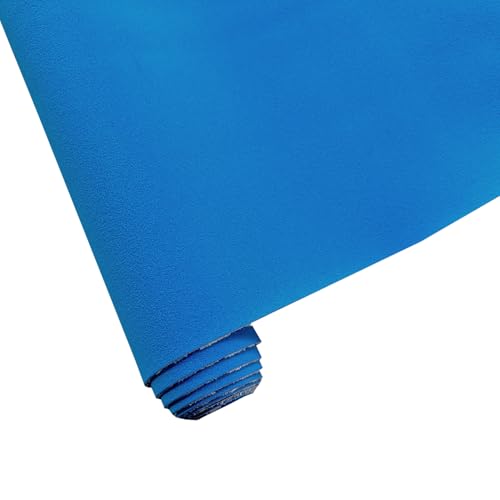 16" x 54" Faux Suede PU Leather Fabric for Crafts, Vintage Vegan Leatherette Fabric for Home Upholstery Handbags Purse DIY Repair Projects (Blue) - color: Blue
