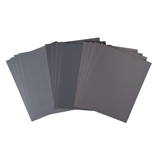 Angelus Multi-Purpose Wet Sandpaper - 4.5" x 5.5" Assorted Grit (400, 800, 1500) - 12-Sheet Pack