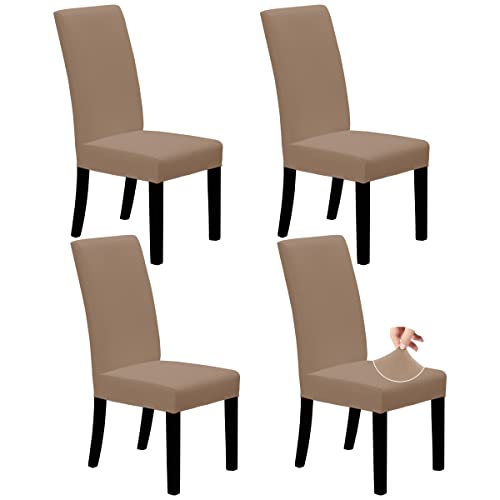 Easy-Going Stretch Dining Room Chair Slipcovers Set of 4, Camel - color: Camel