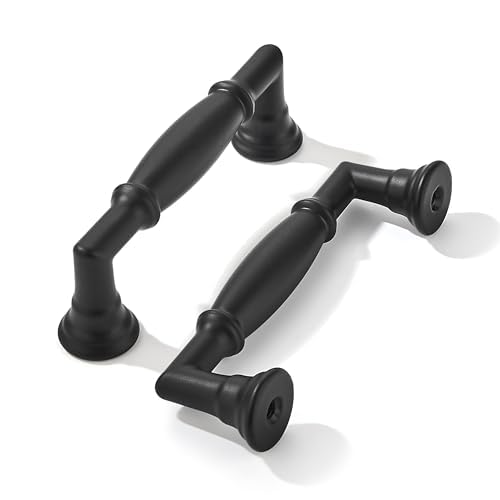 khtumeware 10 Pack 3 Inch(76mm) Matte Black Cabinet Pulls Heavy Duty Solid Cabinet Handles Kitchen Cabinet Hardware for Cupboard Drawer Handles - color: Matte Black, size: 3"(76mm)Hole Center