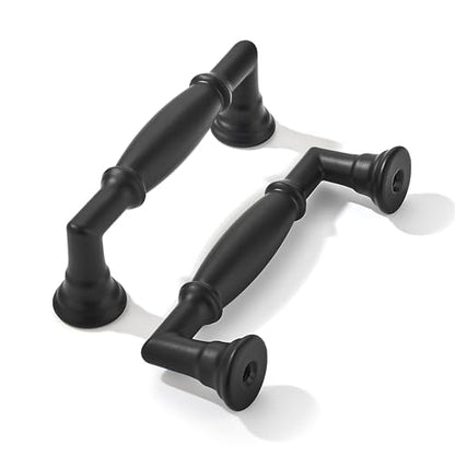 khtumeware 10 Pack 3-3/4 Inch(96mm) Matte Black Cabinet Pulls Heavy Duty Solid Cabinet Handles Kitchen Cabinet Hardware for Cupboard Drawer Handles - color: Matte Black, size: 3-3/4"(96mm)Hole Center