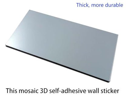 64pcs Peel and Stick Aluminum Mosaic Wall Stickers, Silver - color: Silver