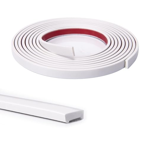 Art3d 10 ft Peel and Stick Flexible Molding Trim for Wall Tile Edge, White - color: White, size: 10 feet