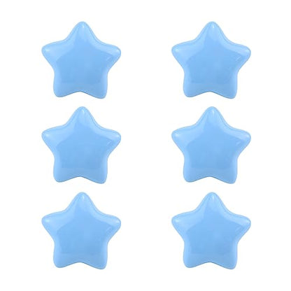 Dnyta 6 Pcs Star Shaped Ceramic Knobs Decorative Pulls Glossy Ceramic Pulls - style: Blue,Star Shaped
