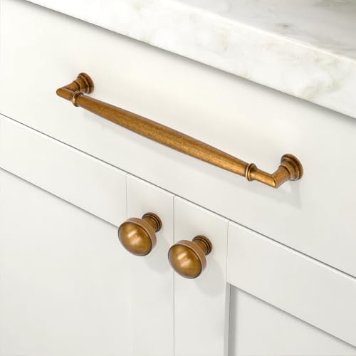 10 Pack Antique Brass Cabinet Pulls 7.5 Inch(192mm) Kitchen Cabinet Handles Cabinet Hardware for Drawer Pulls - color: Antique Brass, size: 7.5" Hole Center