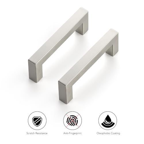 Ravinte Brushed Nickel Square Pulls Cabinet Handles,3-1/2 Inch,30 Pack - color: Brushed Nickel, size: 3-1/2 Inch Hole Center