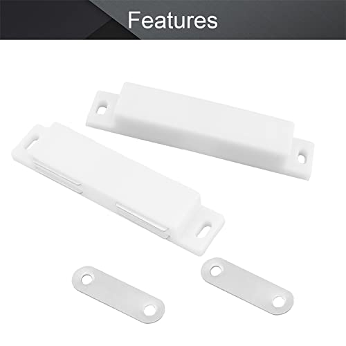 8Pcs Double Magnetic Door Catch for Cabinets, 3.74" Long Plastic Latches