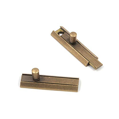 Bitray 2Pcs Solid Brass Slide Bolt 2 Inch Antique Door Latch Barrel Lock - style: 2pcs/Bronze/2 inch