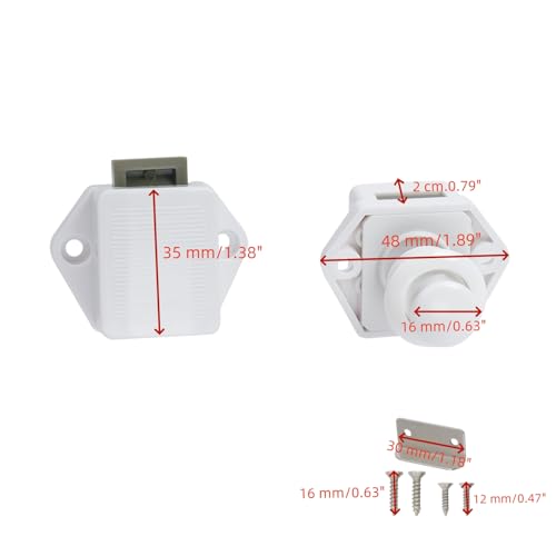 Push Button Latch Cupboard,5200-W 5Set White