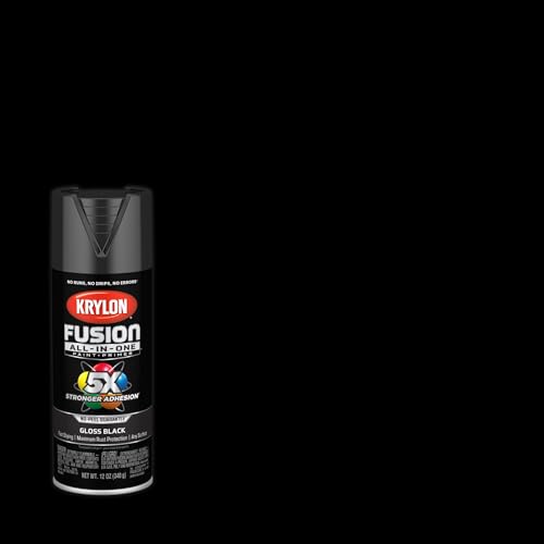 Krylon Fusion All-In-One, Gloss, Black, 12 oz - color: Black, size: 1 Count (Pack of 1), style: Gloss