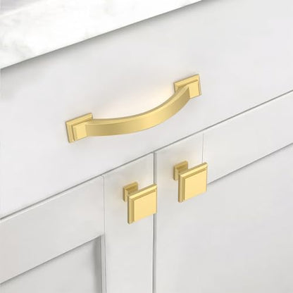 Asidrama 10 Pack 3 Inch(76mm) Brushed Gold Kitchen Cabinet Handles, Cabinet Pulls Kitchen Cabinet Hardware for Cupboard Drawer Pulls - color: Brushed Gold, size: 3" Hole Center(76mm), style: 10 Pack