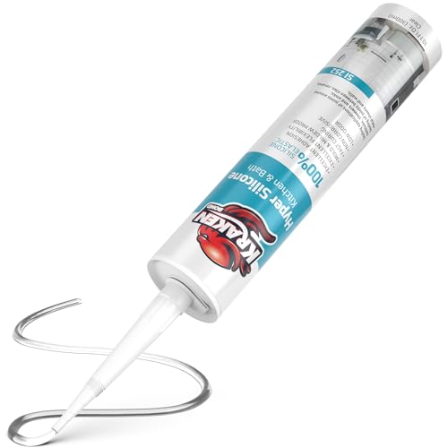 Kraken Bond Hyper Clear Caulking Sealant - (2x10.1 Fl. Oz) Fast Curing 100% Silicone Neutral for Kitchen & Bathroom, Bathtub, Shower and Sink, Low Odor, Waterproof, Anti Shrink Caulking, 2 Pack - size: 2 Pack